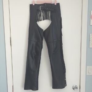 Frontier Leather Chaps With Fringe